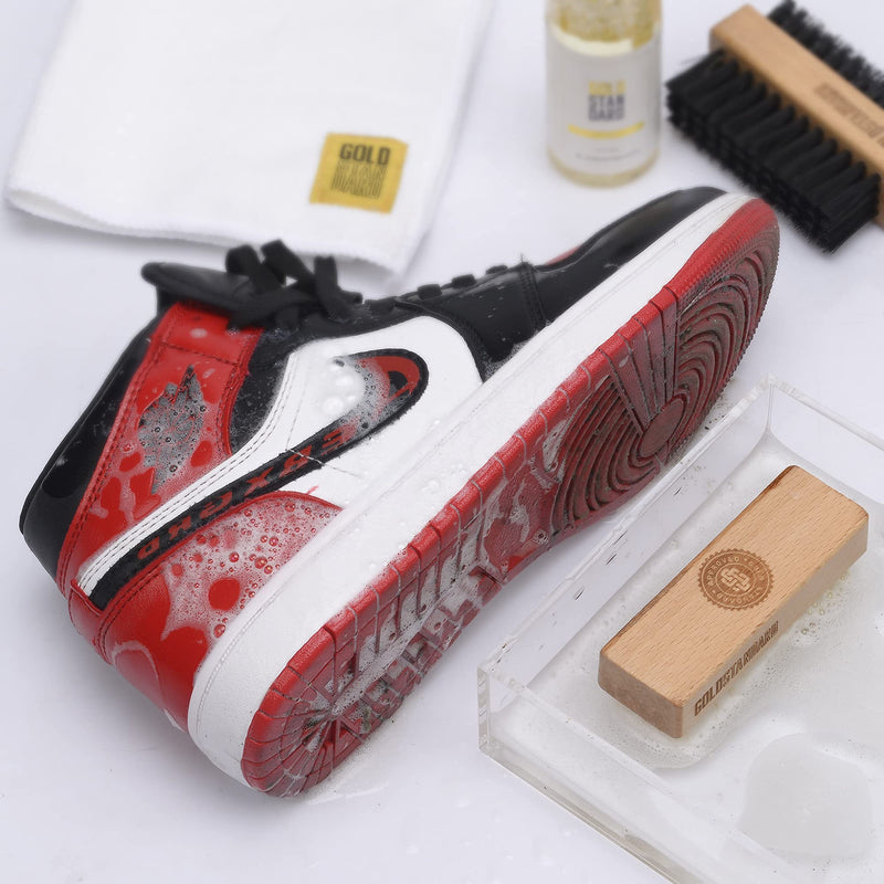 [Australia] - Premium Shoe Cleaning Brush - Shoe Brush with Soft Hog Hair Bristles - Works Great On Delicate Materials - Sneakerhead Supplies by Gold Standard 