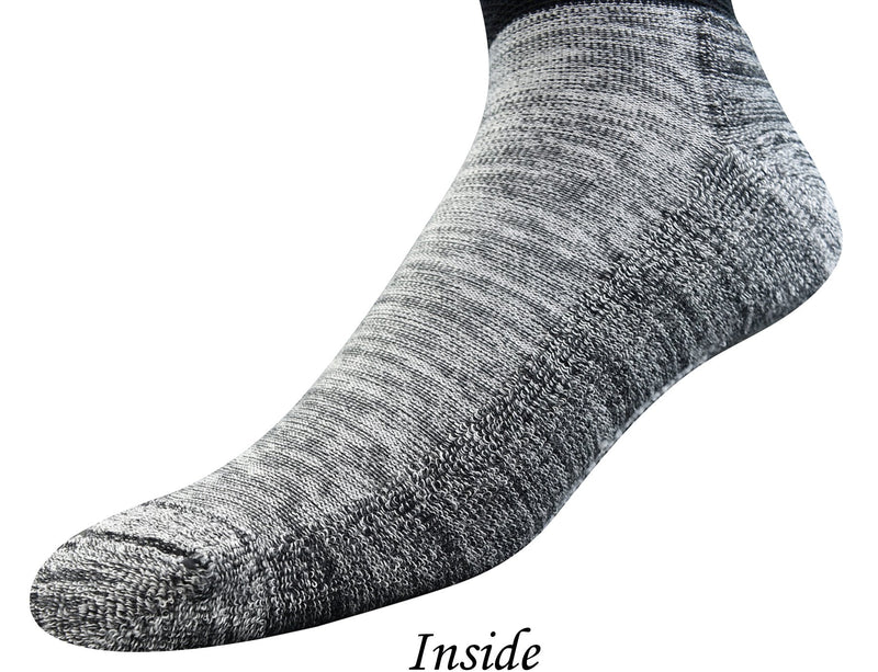 [Australia] - Yomandamor Men's 4 Pairs Bamboo Diabetic Ankle Socks with Seamless Toe And Cushion Sole,L Size(Socks Size:10-13) 10-13 4 Pairs Black 
