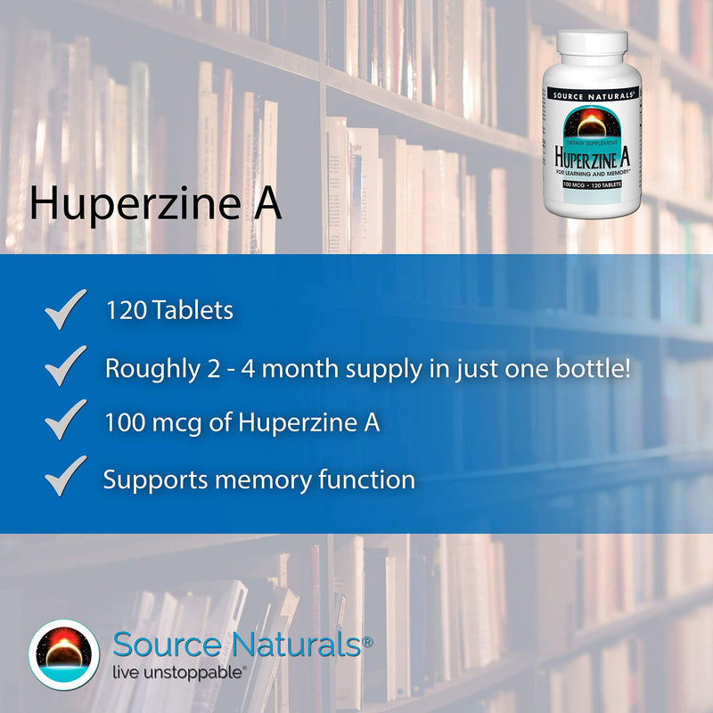 [Australia] - Source Naturals Huperzine A 100mcg, for Learning and Memory, 120 Tablets 