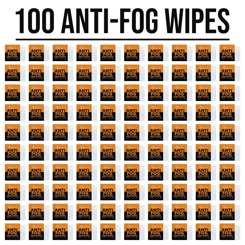 [Australia] - Care Touch Anti Fog Wipes for Glasses, 100 Individually Wrapped Antifog Lens Wipes Anti-Fog 