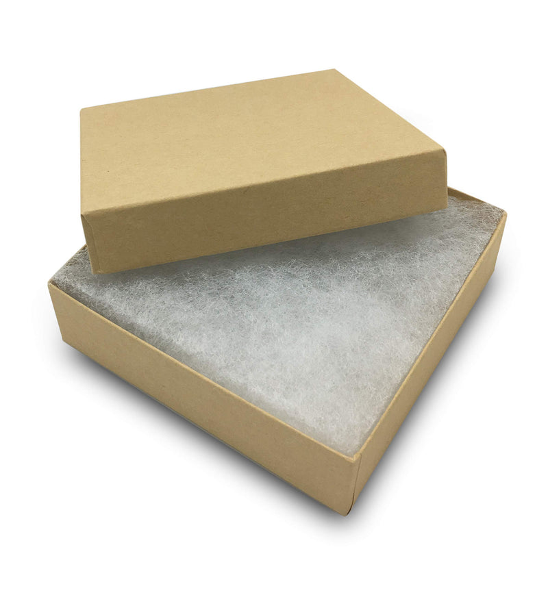[Australia] - TheDisplayGuys 25-Pack #34 Kraft Brown 3 7/8" x 3 7/8" x 2" Cotton Filled Paper Jewelry Boxes for Gift Display Shipping & Retail 