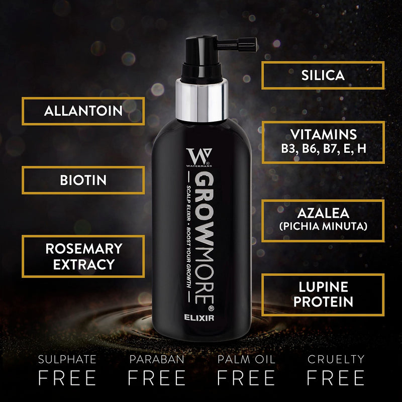 [Australia] - Hair Growth Serum - Watermans Grow More Elixir of Hair 100ml - Boost Your Growth & Hair Thickening leave in Topical Scalp Treatment (Scalp only) 