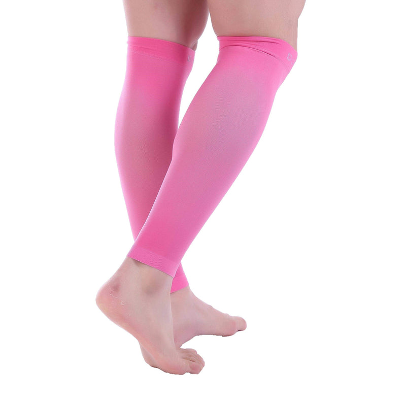 [Australia] - Doc Miller Calf Compression Sleeve Men and Women - 20-30mmHg Shin Splint Compression Sleeve Recover Varicose Veins, Torn Calf and Pain Relief - 1 Pair Calf Sleeves Pink Color - Medium Size 