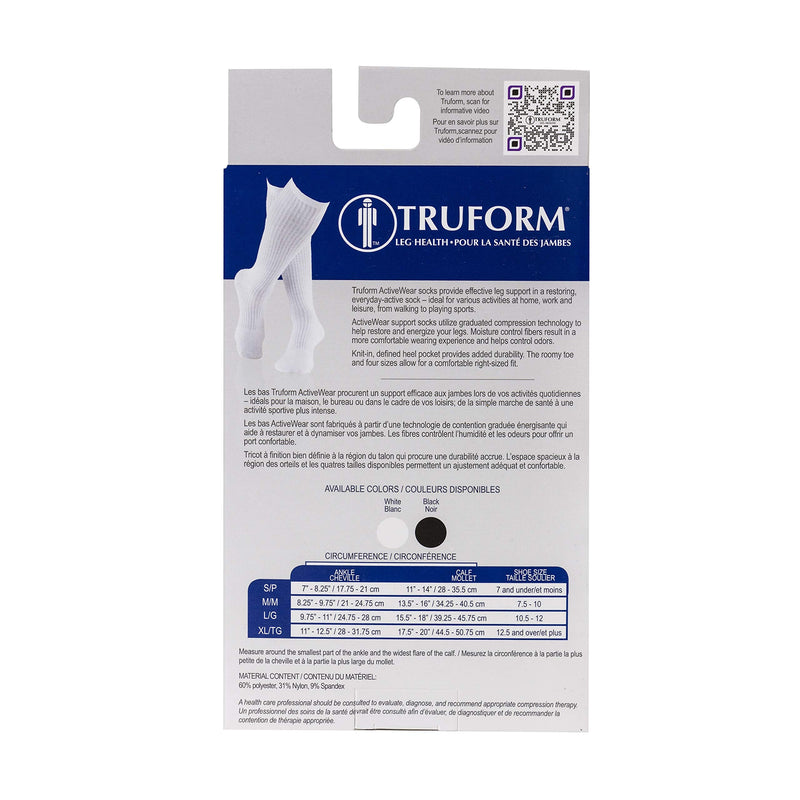 [Australia] - Truform - 1934BL-L Compression Socks, 20-30 mmHg, Men's Gym Socks, Knee High Over Calf Length, Black, Large Large (1 Pair) 