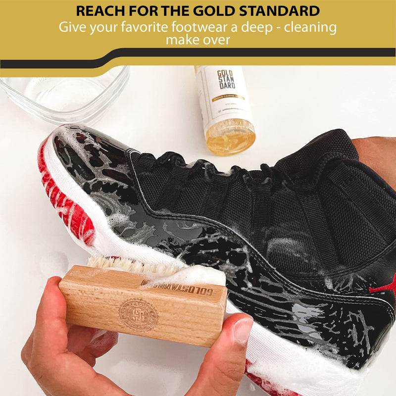 [Australia] - Premium Shoe Cleaning Brush - Shoe Brush with Soft Hog Hair Bristles - Works Great On Delicate Materials - Sneakerhead Supplies by Gold Standard 