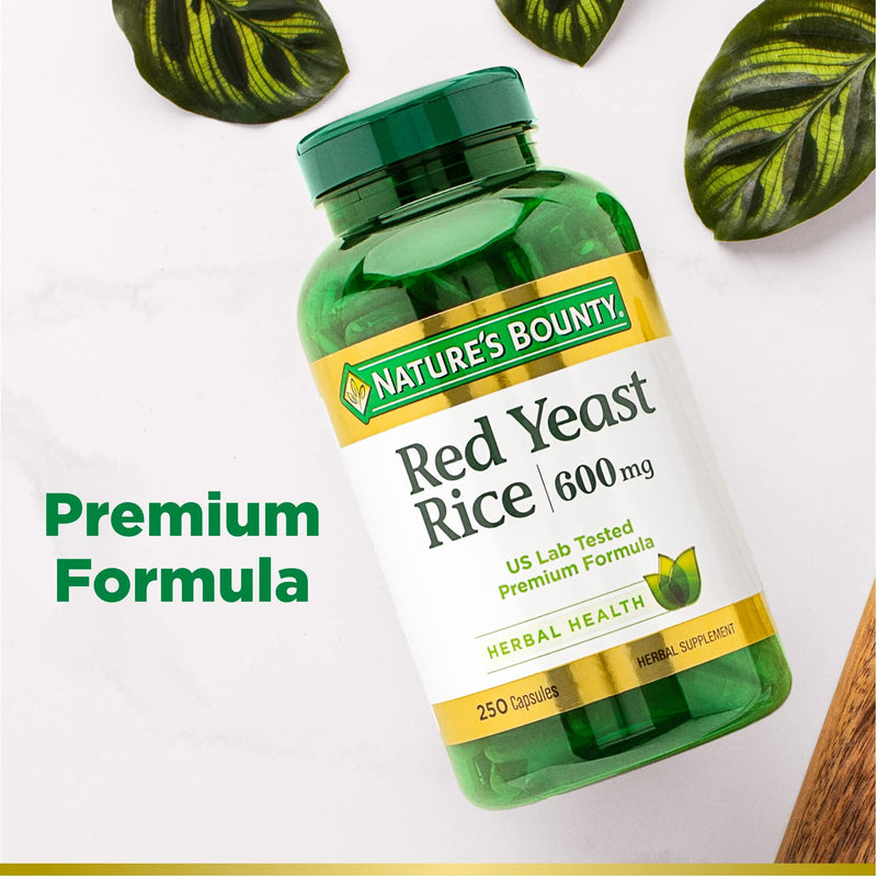 [Australia] - Nature's Bounty Red Yeast Rice Herbal Supplement, 600 mg Capsules 250 Count 