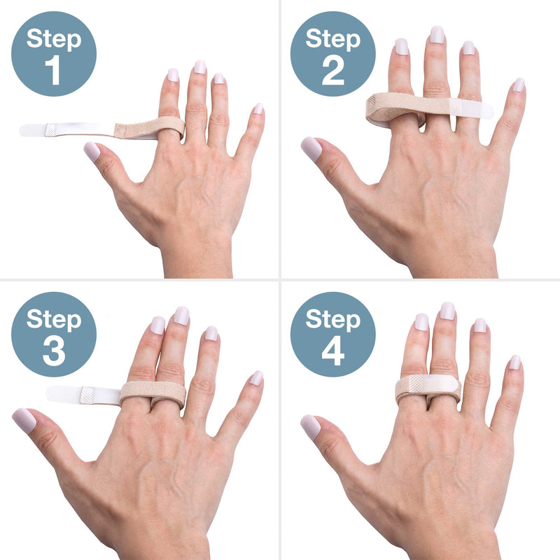 [Australia] - ZenToes Finger Buddy Wraps to Treat Sprained, Jammed, Fractured Fingers, Set of 4 