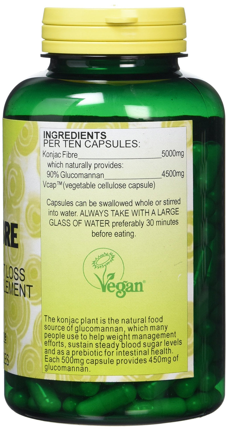 [Australia] - Health Plus Konjac Fibre 500mg (Glucomannan) Slimming and Weight Control Supplement - 210 Gelatin Free Capsules 