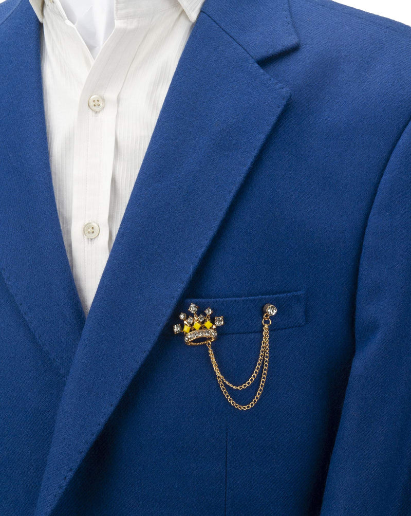 [Australia] - Knighthood Rose Gold Crown with Swarovski Detailing Lapel Pin Brooch 