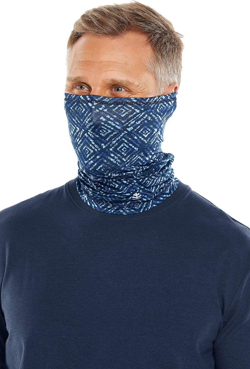 [Australia] - Coolibar UPF 50+ Men's Women's La Plata UV Neck Gaiter - Sun Protective Small Blue Eternity Diamond 