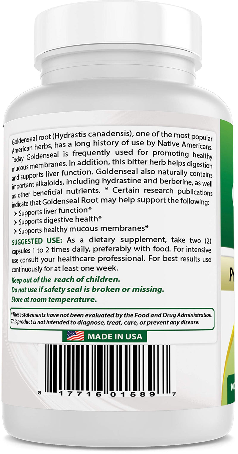 [Australia] - Best Naturals Goldenseal Root 570 mg 100 Capsules (100 Count (Pack of 1)) 100 Count (Pack of 1) 