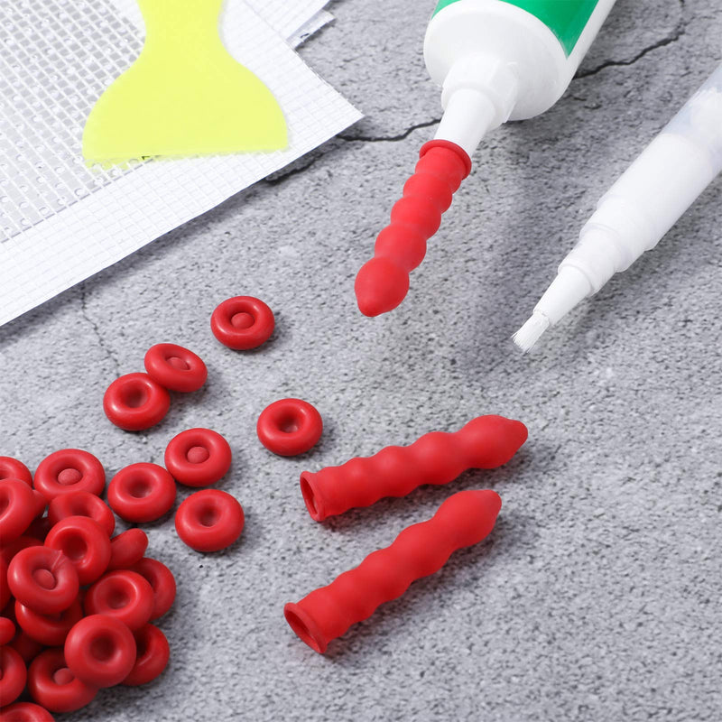 [Australia] - Caulk Cap Caulk Saver Cap Caulk Finishing Tool Caulk Saver Caps Caulking Tube Covers Tube Caps for Sealing and Preserving, Red (50 Pieces) 50 