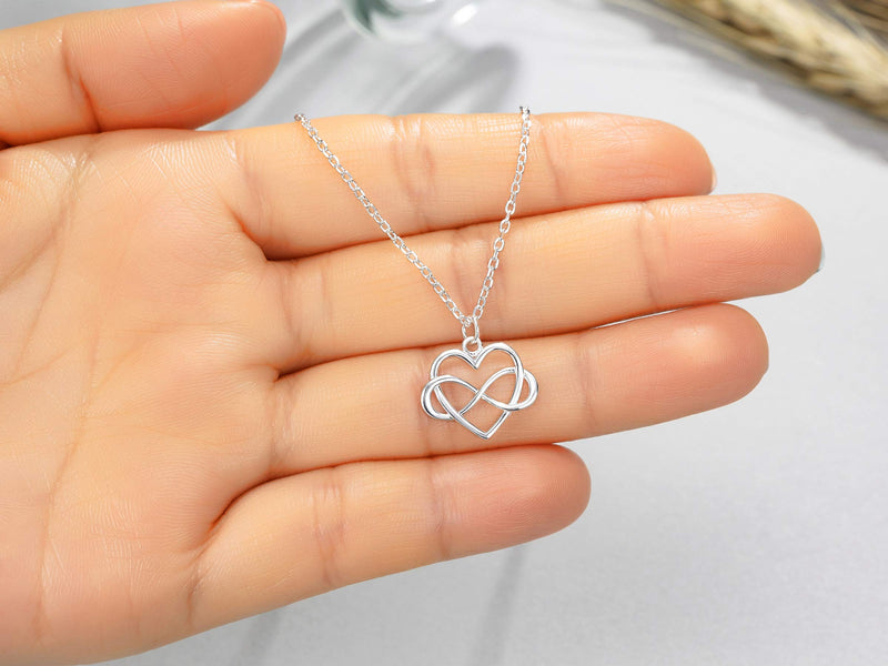 [Australia] - RareLove Mother in Law Gifts from Daughter in Law,Mom Gift from Daughter,Mother of The Groom Necklace,925 Sterling Silver Tiny Infinity Heart Necklaces for Women,Wedding Gift 