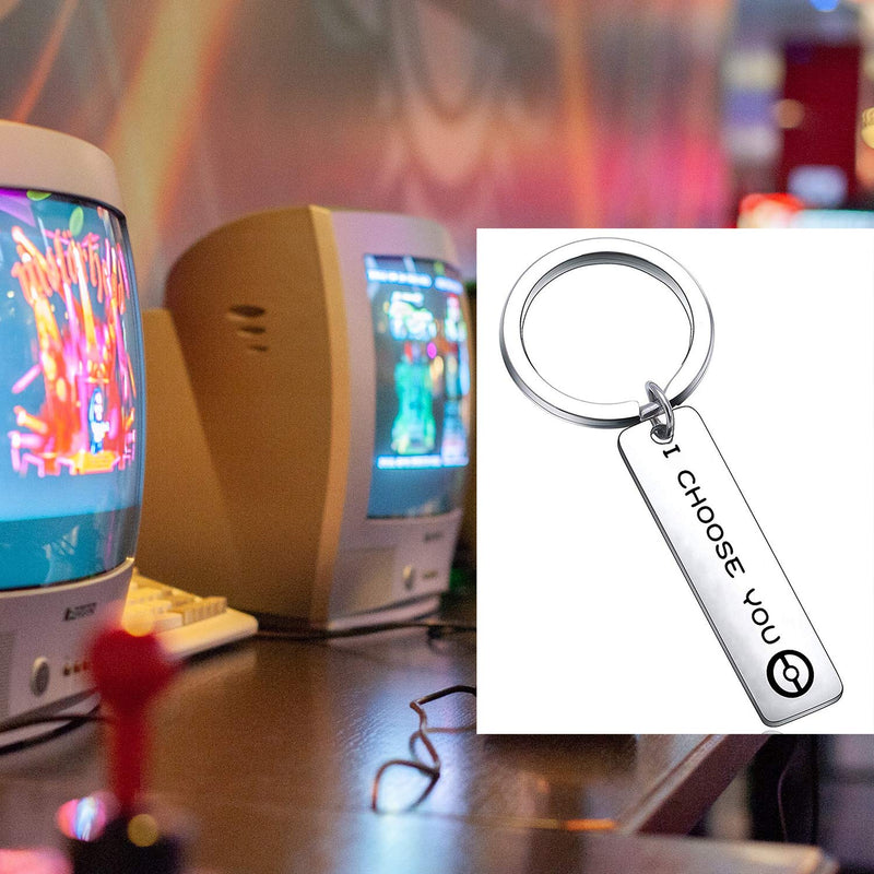 [Australia] - bobauna Retro Controller Keychain I Choose You Video Game Jewelry Game Enthusiast Gift for Gamer choose you game keychain 