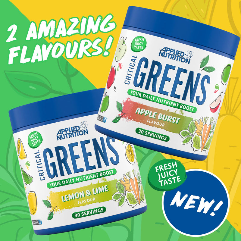 [Australia] - Applied Nutrition Critical Greens - Super Greens Powder, Boost Your Immune System with Superfood Nutrients, Vegan (150g - 30 Servings) (Apple Burst) Apple Burst 150 g (Pack of 1) 