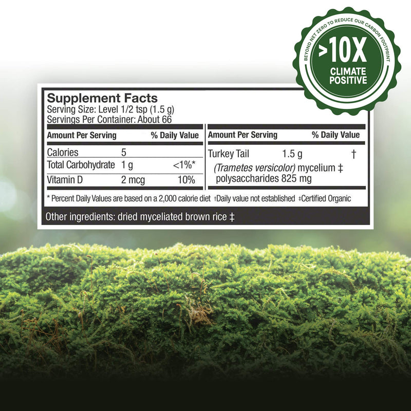[Australia] - Host Defense, Turkey Tail Mushroom Powder, Supports Immune Health, Mushroom Supplement, 3.5 oz, Plain 