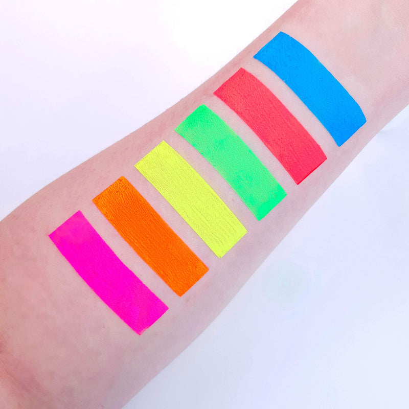 [Australia] - UV Glow Blacklight Face and Body Paint 0.34oz - Set of 6 Tubes - Neon Fluorescent 