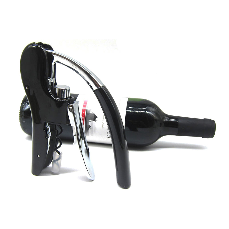 [Australia] - Best Utensils Professional Zinc Alloy Power Wine Opener Octopus Premium Rabbit Lever Corkscrew with Bonus Foil Cutter Waiter Bottle Openers Kit, Black 