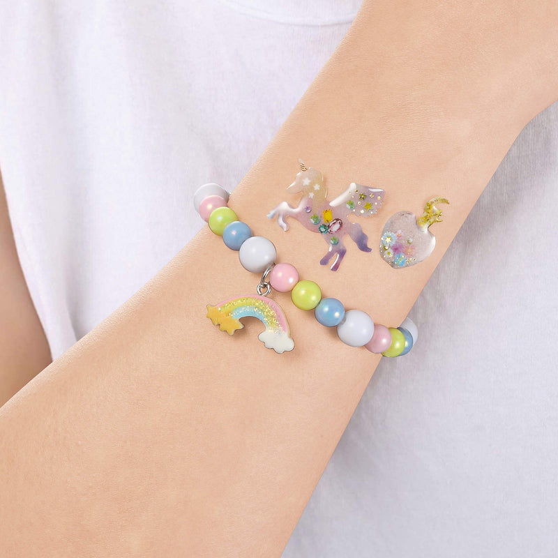 [Australia] - Unicorn Girls Musical Jewelry Box With Star Shaped Mirror, Spinning Unicorn and Unicorn themed Bracelet & Stickers 