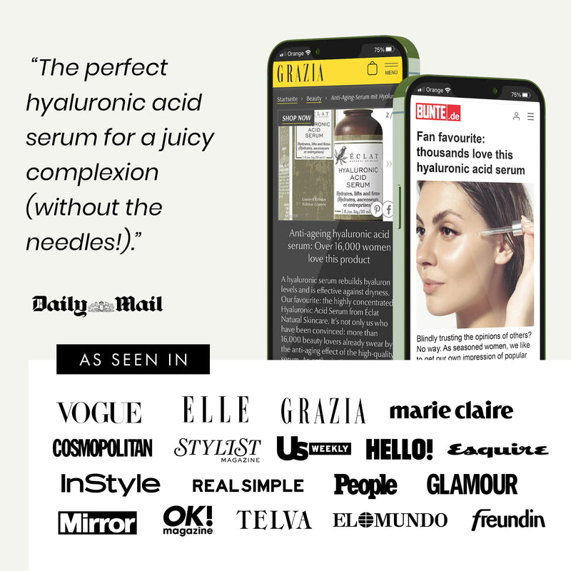 [Australia] - Organic Hyaluronic Acid Serum for Face - Firming, Plumping, Regenerating Moisturiser Anti-Aging Serum & Antioxidants - Hydrating Hyaluronic Acid Face Serum for Women - Dermatologist Developed, Vegan 