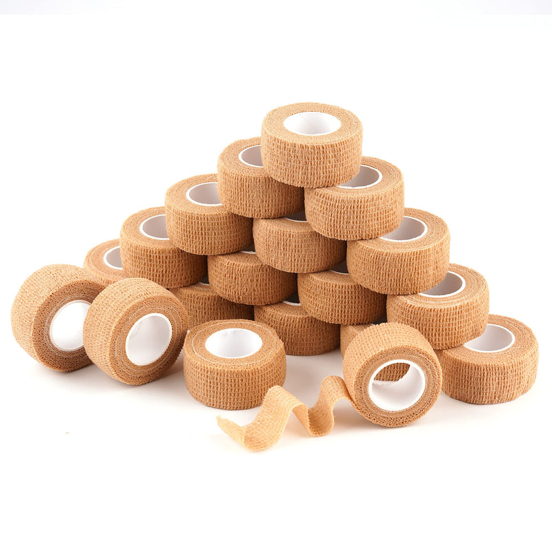 [Australia] - 24 Pack Self Adherent Cohesive Wrap Bandages 1 Inches X 5 Yards,First Aid Tape, Elastic Self Adhesive Tape, Athletic, Sports wrap Tape, Bandage Wrap for Sports, Wrist, Skin Colour Athletic Tape 