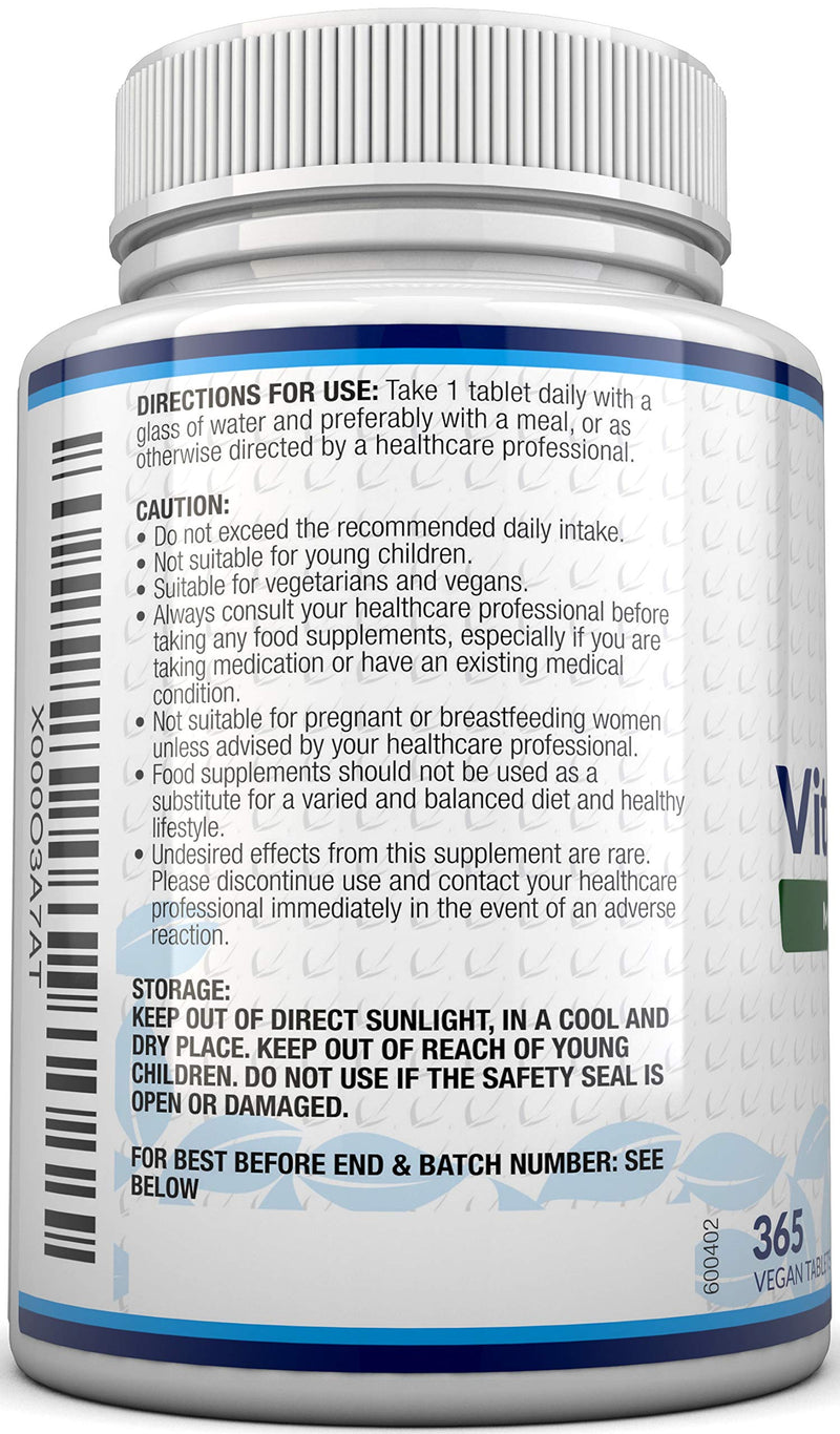 [Australia] - Vitamin K2 MK 7 200mcg - 365 Vegetarian and Vegan Tablets (not Capsules) - One Year Supply of High Strength Vitamin K2 Menaquinone MK7 from Trans-Isomer by Nu U Nutrition 