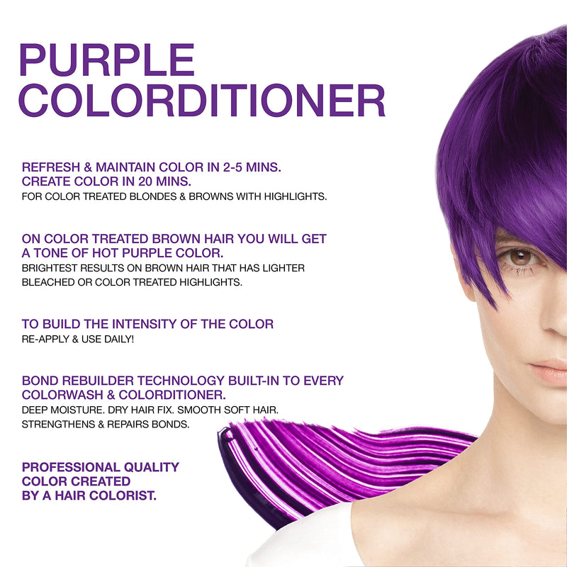 [Australia] - Celeb Luxury Viral Colorditioner: Purple Color Depositing Conditioner, BondFix Bond Rebuilder, 10 Vivid and Pastel Colors, Stops Fade, Conditioner + Vivid Color, Cruelty-Free, 100% Vegan 
