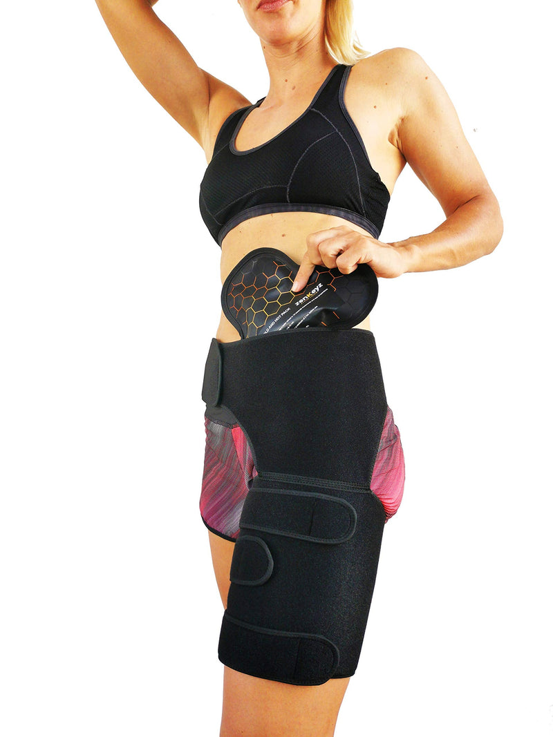 [Australia] - Copper Compression Hip Brace Sciatica - Groin Wrap for Pain Relief Thigh Compression Sleeve - Support for Hip Flexor Arthritis for Pulled Muscles-Sciatica Nerve Brace Injury for Men and Women (Right Leg) Copper infused - RIGHT leg 