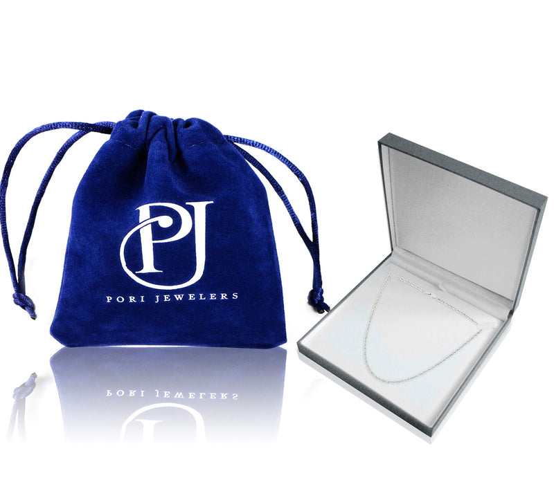 [Australia] - Sterling Silver 2mm diamond cut rope chain necklace- Made In Italy Rhodium 16.0 Inches 
