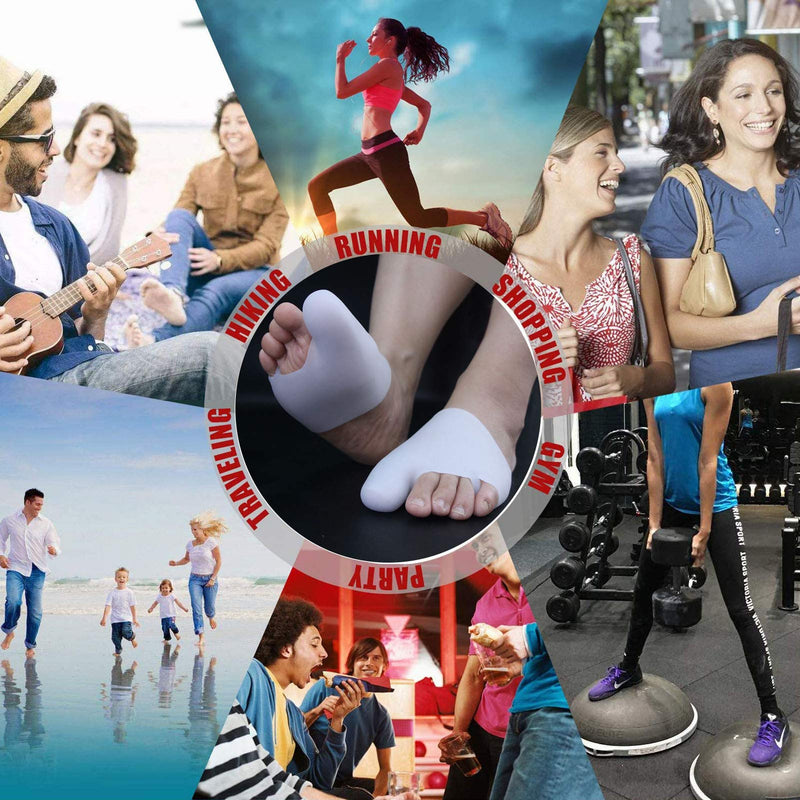 [Australia] - Reppkyh Gel Bunion Protector Shield- 6 Pack Silicone Bunion Sleeve, Bunion Cushions Bunion Guard for Big Toe, Relieve Foot Pain from Friction, Rubbing and Pressure White Big Toe 