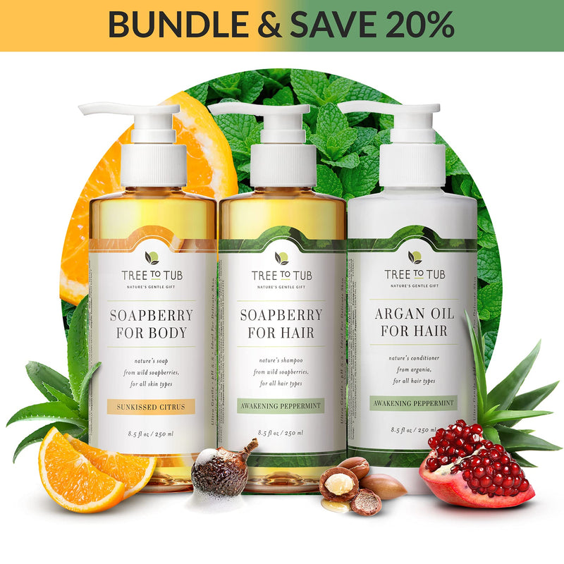 [Australia] - Moisturizing Argan Oil Conditioner by Tree To Tub - pH 5.5 Balanced Hydrating Conditioner for Soft, Shiny Hair with Mint Essential Oil 8.5 oz 