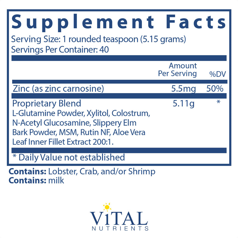 [Australia] - Vital Nutrients - GI Repair Powder- Digestive Enzyme Supplements Supports Gut Health and Digestion- 7.26 oz 