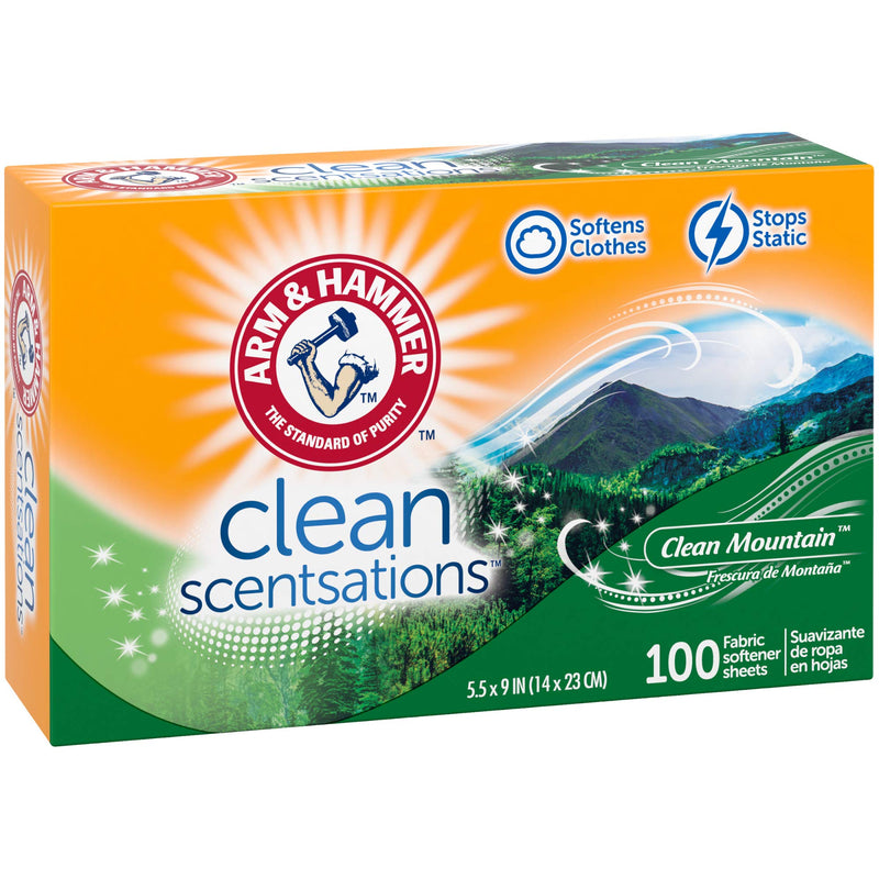 [Australia] - Arm & Hammer Fabric Softener Sheets, 100 sheets, Clean Mountain 