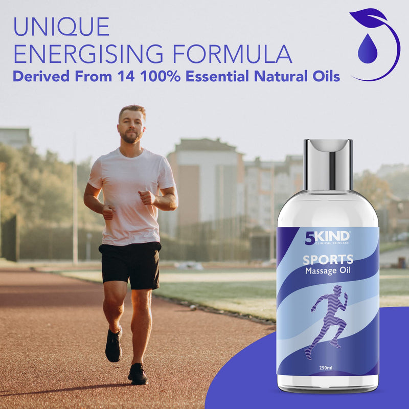 [Australia] - Professional Massage Oil for Muscle Pain 250ml - Massage Oils for Massage Therapy by 5kind - Premium Sports Massage Oil for Improved Recovery and Deep Tissue Massage 