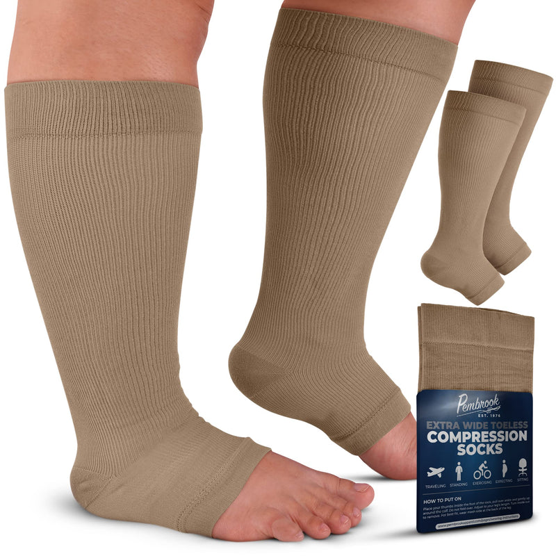 [Australia] - Pembrook Plus Size Compression Toeless Socks and Sleeves Bundle 