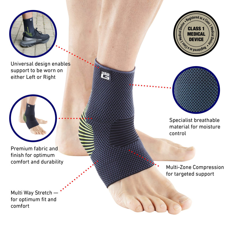 [Australia] - Neo G Ankle Brace – For Sprains, Strains, Ankle Injury, Sports Activities, Joint Pain, Arthritis, Injury Recovery - Multi Zone Compression Sleeve – Active Support - Class 1 Medical Device - Large Large: 23 – 27 CM/9.1 – 10.6 IN 