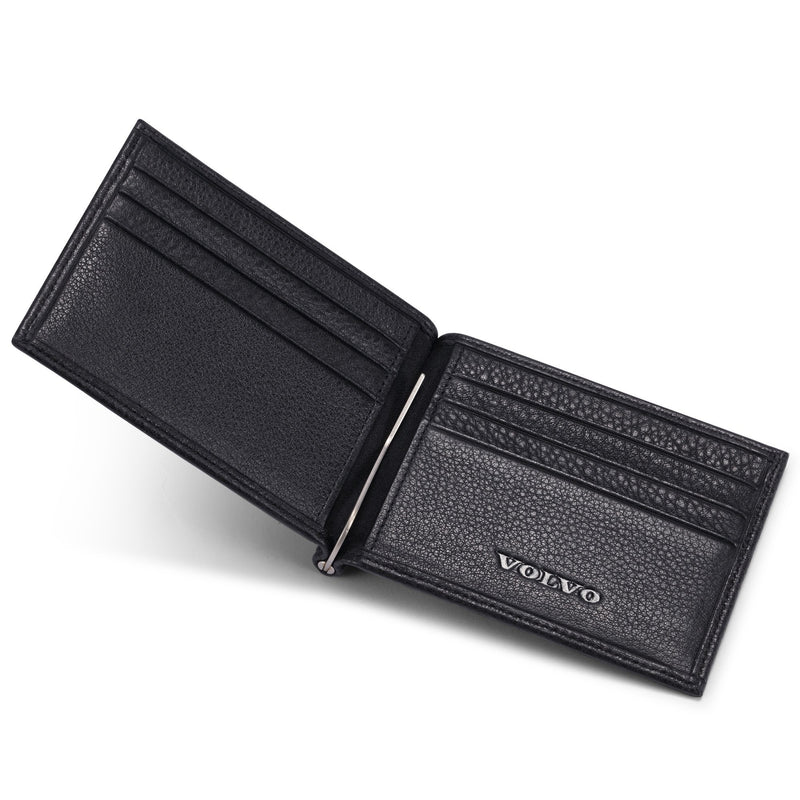 [Australia] - Volvo Bifold Money Clip Wallet with 6 Credit Card Slots - Genuine Leather 