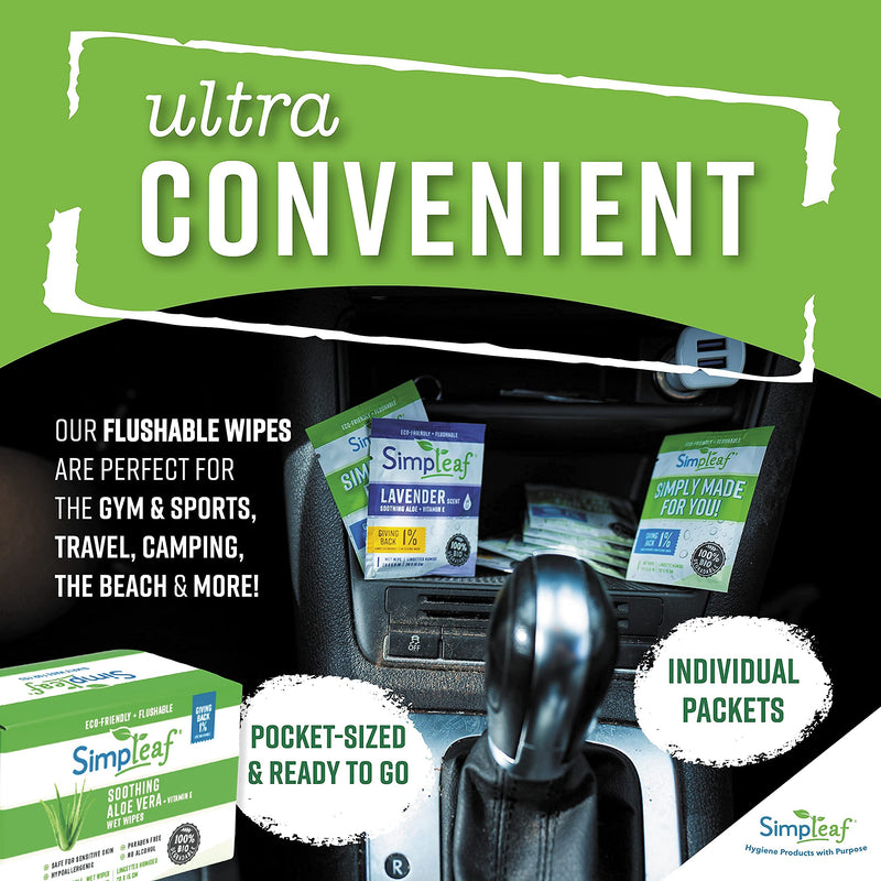 [Australia] - Simpleaf Flushable Single Pack Wet Wipes | Eco- Friendly, Paraben & Alcohol Free | Hypoallergenic & Safe for Sensitive Skin | Aloe Vera | Travel Size | 30 Count 30 Count (Pack of 1) 