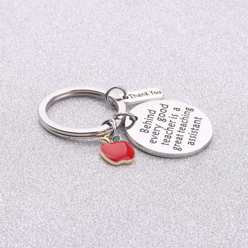 [Australia] - BAUNA Teaching Assistant Gift Behind Every Good Teacher is A Great Teaching Assistant Teacher's Aide Key Chain TA Gift Thank You Gift for Teaching Assistant Teaching Assistant Keychain 