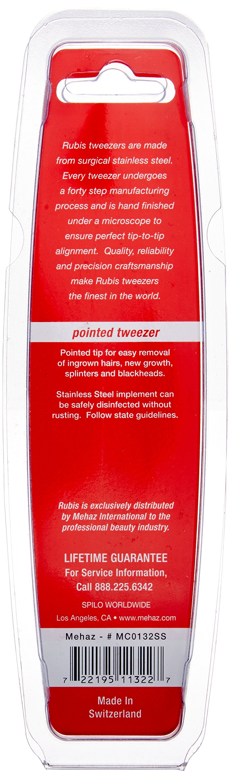 [Australia] - Rubis Switzerland Pointed Tip Tweezer 