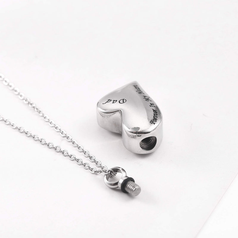 [Australia] - Suxerlry Heart Urn Necklace Cremation Engraved Stainless Steel Ashes Memorial Keepsake Jewelry Dad 