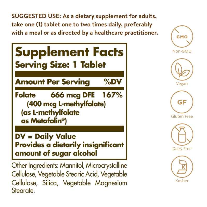 [Australia] - Solgar Folacin (Folic Acid) 400 �g Tablets - Pack of 100 - Supports Maternal Tissue Growth - Reduce Tiredness and Fatigue - Vegan and Gluten Free Natural 100 Count (Pack of 1) 