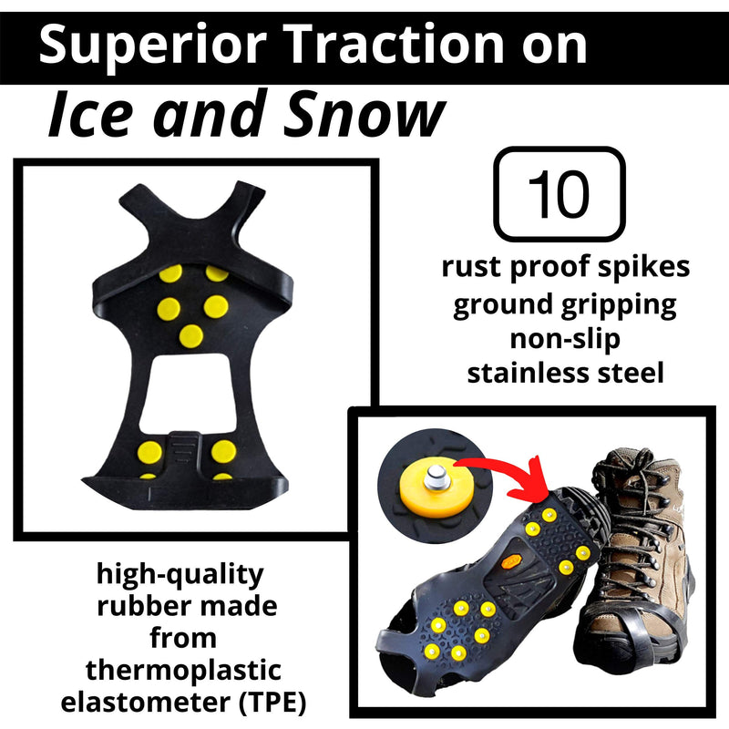 [Australia] - Limm Crampons Ice Traction Cleats Large - Lightweight Traction Cleats for Walking on Snow & Ice - Anti Slip Shoe Grips Quickly & Easily Over Footwear - Portable Ice Grippers for Shoes & Boots Medium (Men 5 - 7 / Women 7 - 9) 