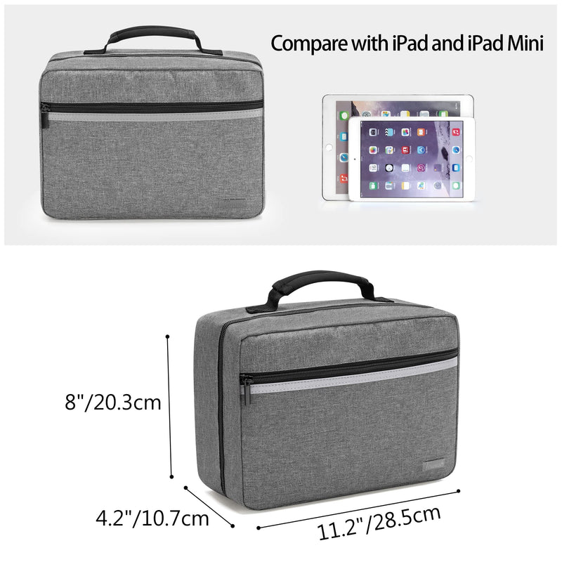 [Australia] - Trunab Small Medical Bag Empty, First aid Bag with 2 Inner Flap, Portable Emergency Kits Trauma Bag with More Storage for Medical Supplies, Grey 