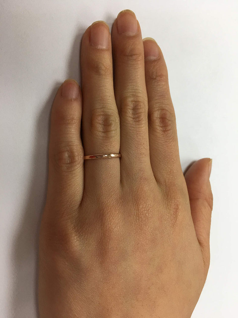 [Australia] - 10k Yellow or White or Rose Gold Light Comfort Fit 2mm Plain Wedding Band 4 