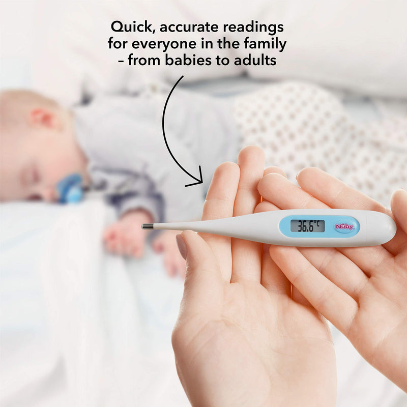 [Australia] - Nuby Digital Thermometer - Accurate Oral, Underarm & Rectal Use Thermometer with Hygienic Cover 