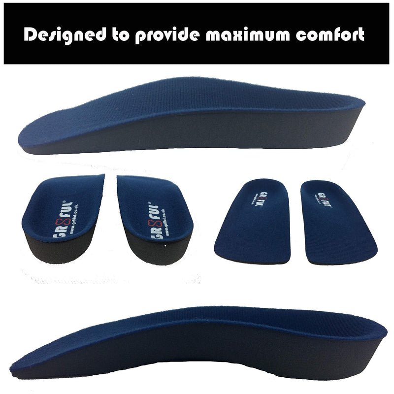 [Australia] - gr8ful® Orthotic Insoles for Plantar Fasciitis / Achilles Tendonitis | 1 pair | 3/4 length | Arch Support for Over Pronation & Flat Feet - Reduce Heel, Knee and Back Pain | Men Women kids Running XS XS (1 Pair) 