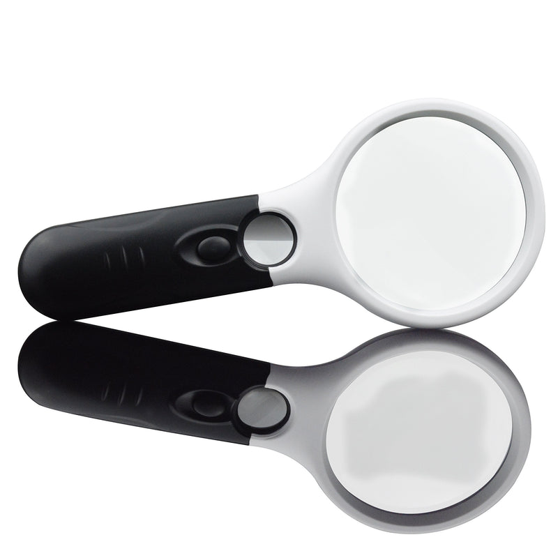 [Australia] - Magnifier 3 LED Light, Marrywindix 3X 45X Handheld Magnifier Reading Magnifying Glass Lens Jewelry Loupe White and Black 