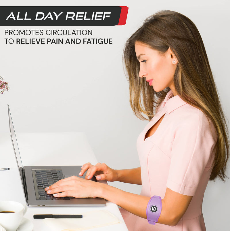 [Australia] - Sleeve Stars Tennis Elbow Brace for Men and Women, Elbow Brace for Tendonitis and Tennis Elbow Strap, Counterforce Brace for Tennis Elbow, Band Relief & Support for Forearm w/ 3 Straps Fits 9-23" (Single/Light Purple) 1 Light Purple 