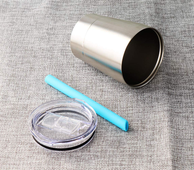 [Australia] - Colorful PoPo Kids Stainless Steel Cup Lovely Small Rambler Tumbler Sippy Cup with Lid and Silicone Straw, 8.5 OZ (1, Natural Color) 8.5 Fluid Ounces 